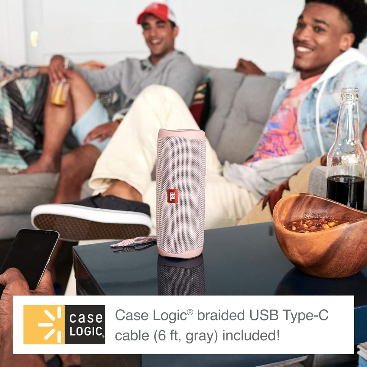 JBL Flip 5 Bluetooth Speaker + Cable USB Tipo-C Case Logic