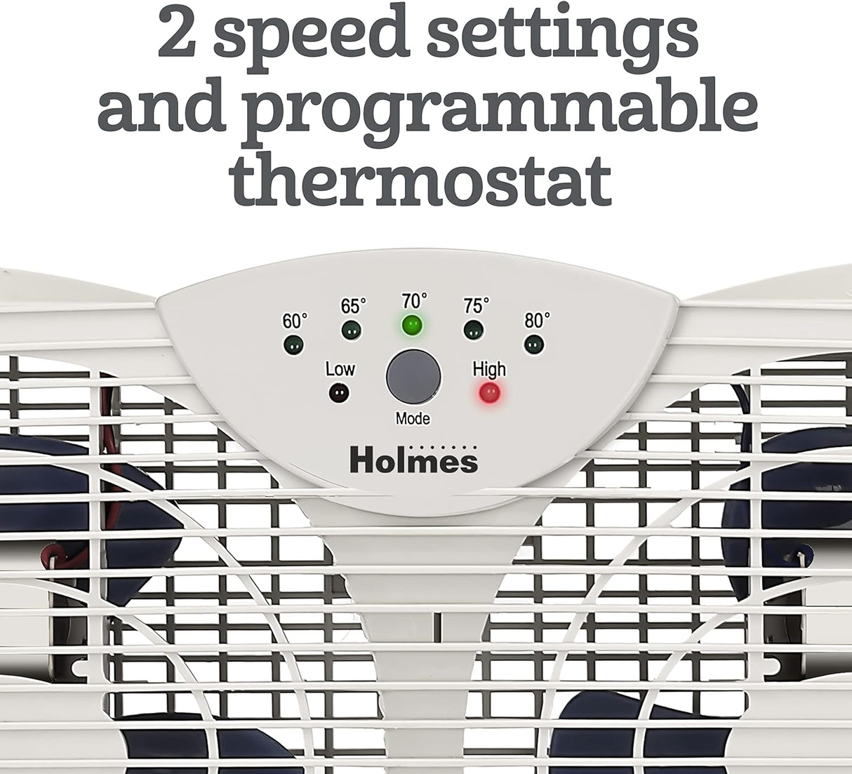 HOLMES Ventilador Doble Digital con Termostato, Modelo Dual Blade
