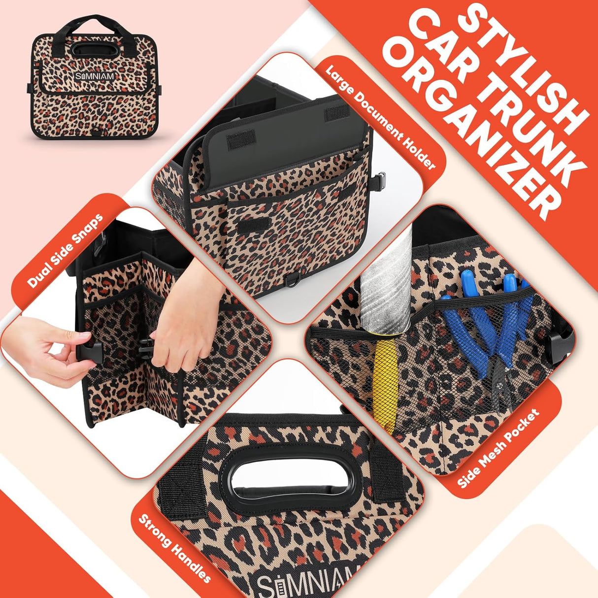 Organizador de Maletero Simniam 95L con Asa Reforzada y Correas