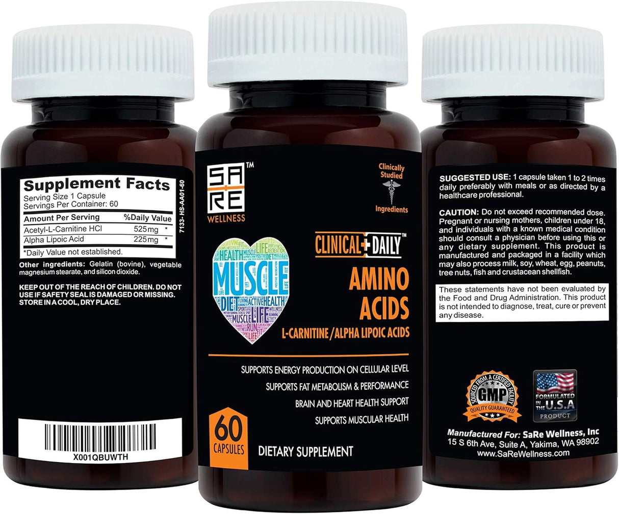 Acetil L Carnitina + Alfa Lipoico Suplemento 60 Cápsulas