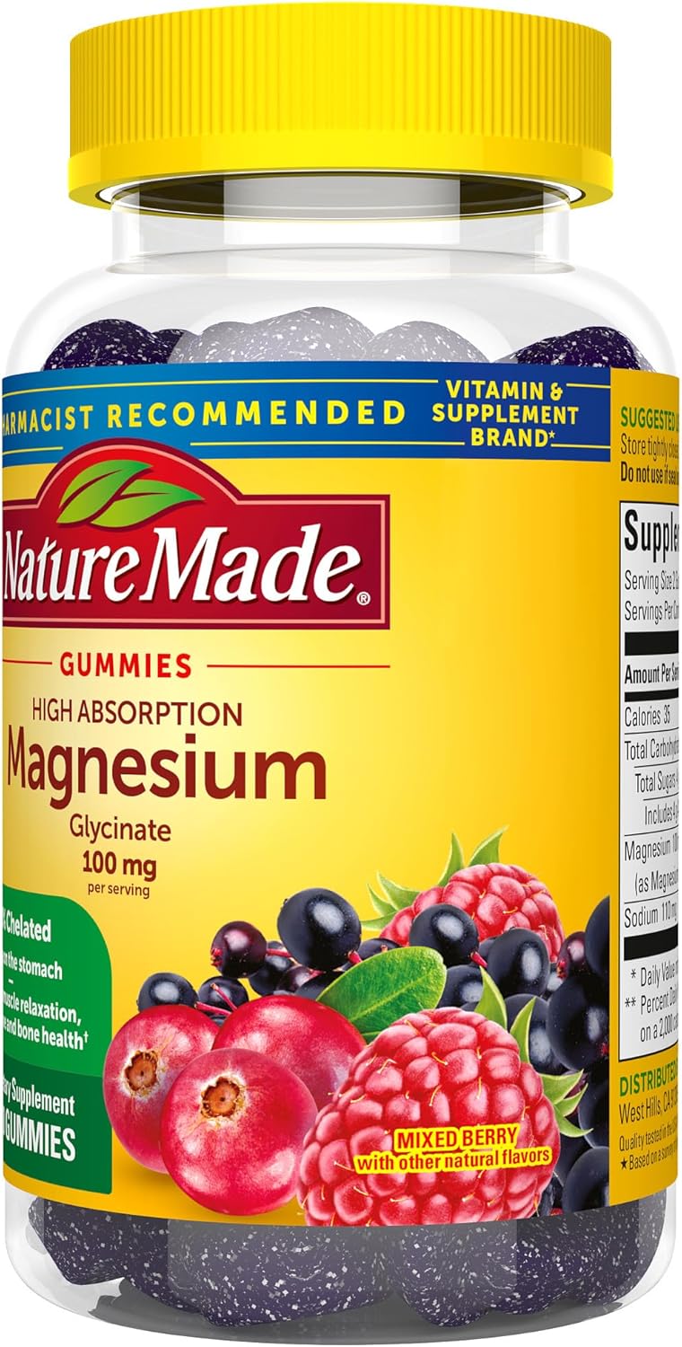 Suplemento Nature Made Gomitas de glicinato de magnesio