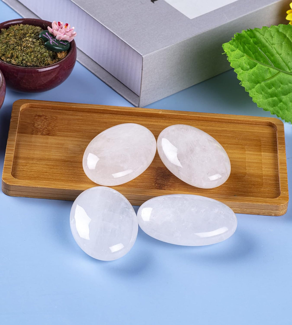 Piedra de Cuarzo Claro - Cristal Pulido Ovalado para Sanación