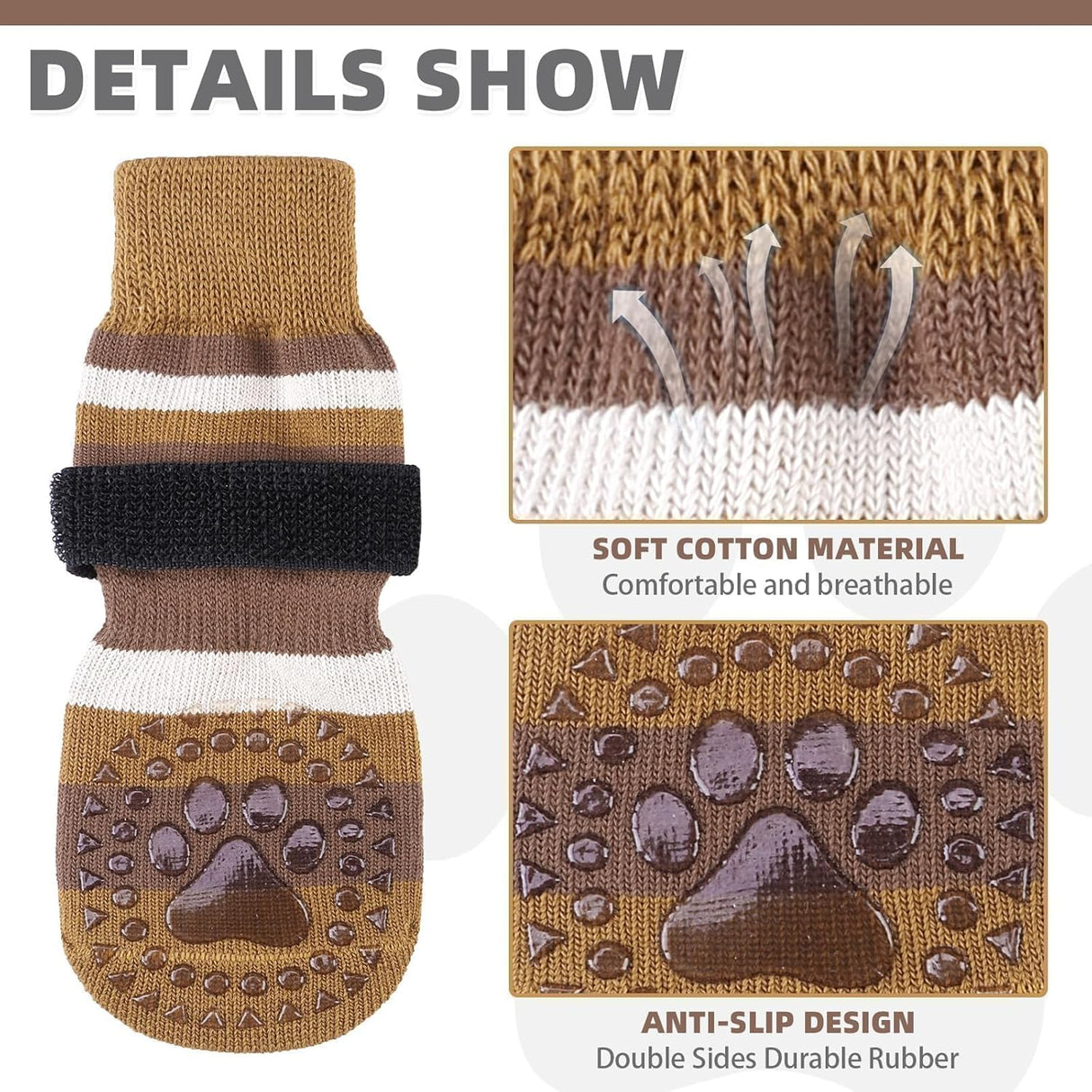 Calcetines Antideslizantes para Perros KOOLTAIL, 3 Pairs SM
