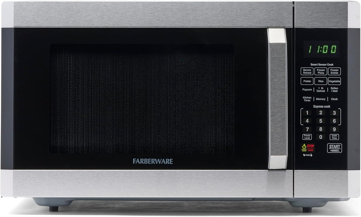 Microondas Farberware 1.6 cu ft 1100W, Sensor, Fácil Limpieza