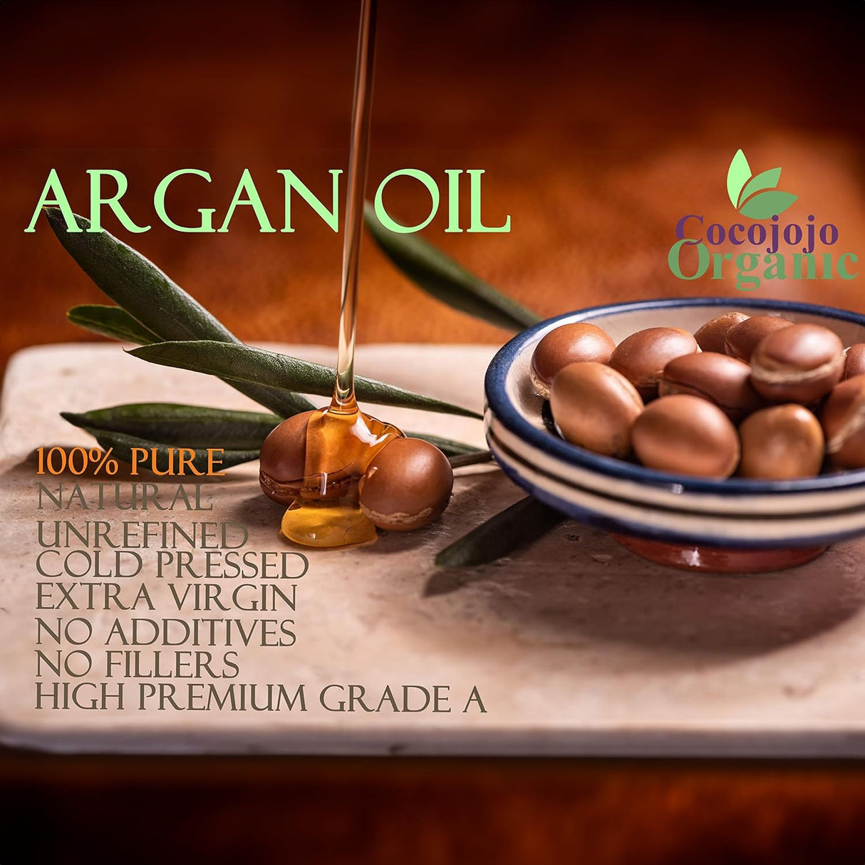 Argan Nut Oil - Pure, Natural, Unrefined, Cold Pressed, Extra Virgin
