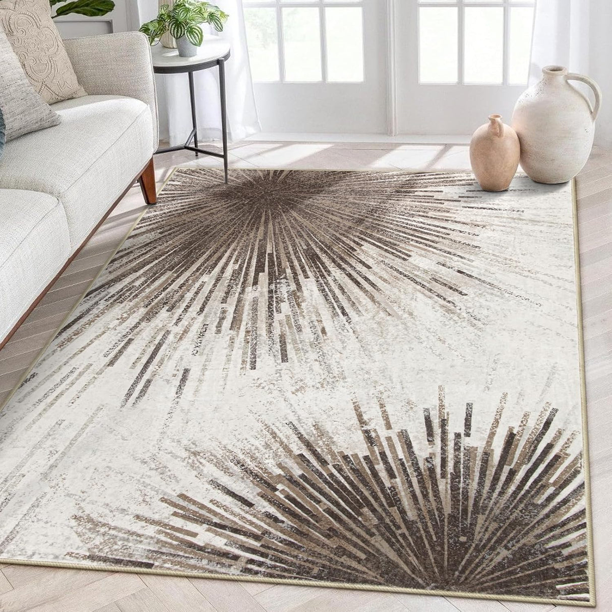 Alfombra moderna para sala de estar ultrafina, Gris Lahome