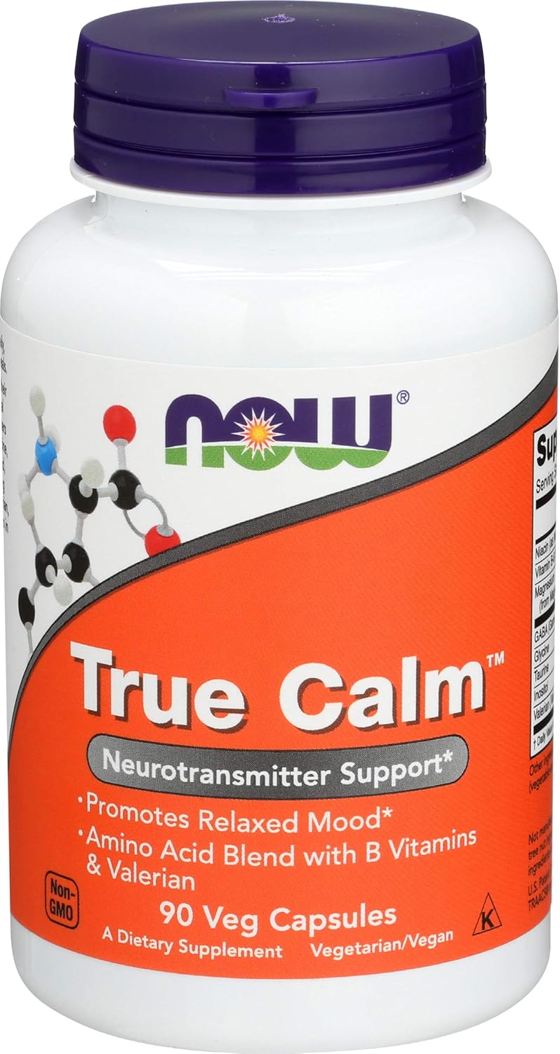 Suplemento Now Foods True Calm(tm) Amino Relaxer 90 cápsulas