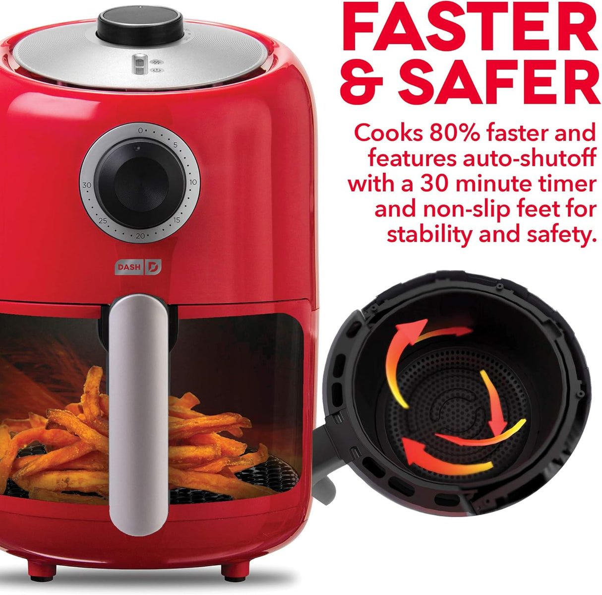 Freidora de Aire Compacta DASH, 2 Quart, Control de Temperatura