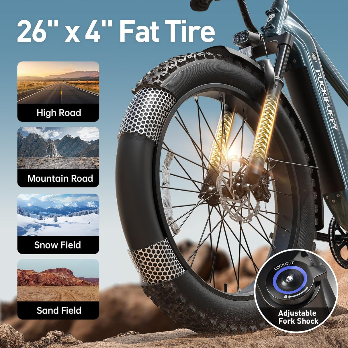 Bicicleta Eléctrica Beagle 960W, 26 Montaña, Batería 48V 15AH