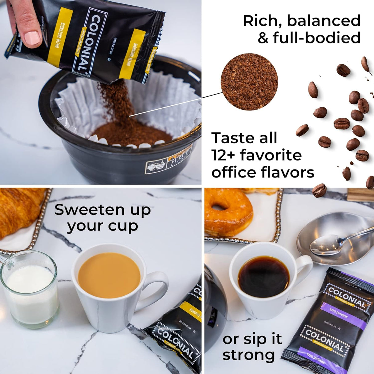 Paquetes de café colombiano, Colonial, molido, 32 unidades
