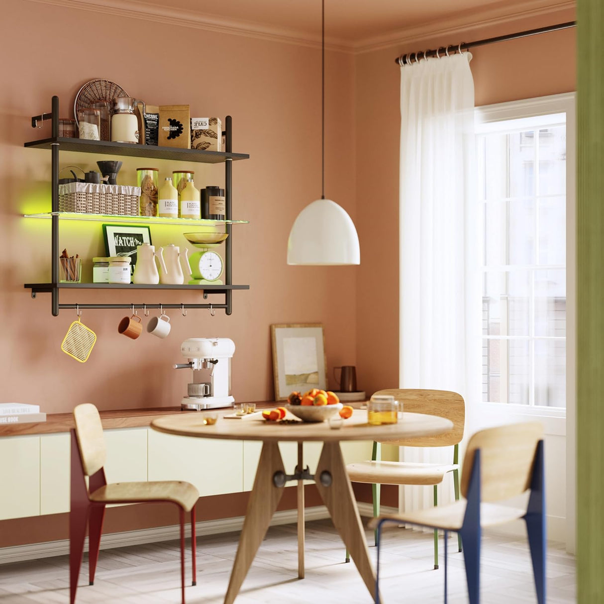 Estante Flotante LED Bestier, 3 Niveles, Soporte de Pared 41