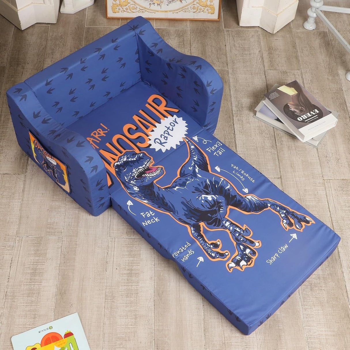 Silla infantil 2 en 1 plegable, sofá convertible a cama para niñas y niños