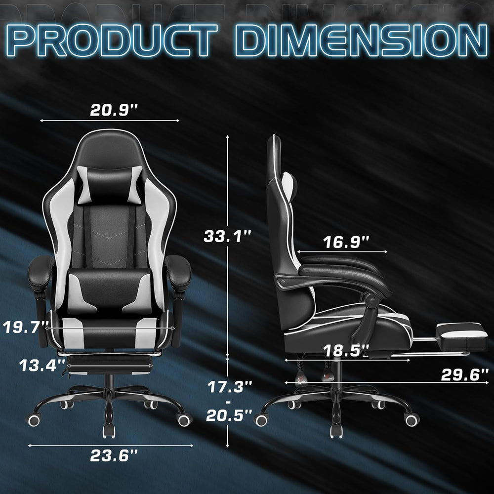 Silla Gamer con reposapiés y es ergonómica 0164-2 Homall