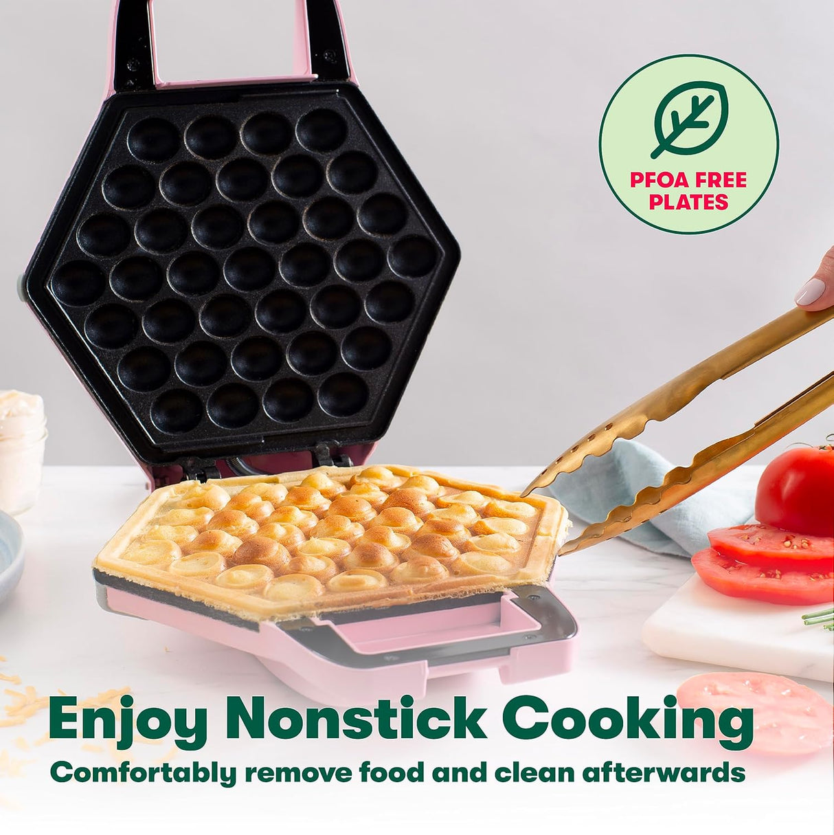 Máquina de Waffles BELLA, Antiadherente, 9 con Soporte de Cono