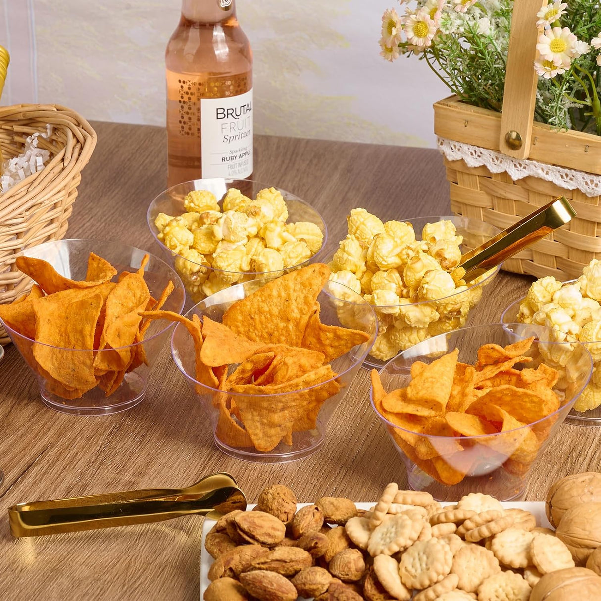 20 Bowls Plásticas Desechables 6 oz para Aperitivos