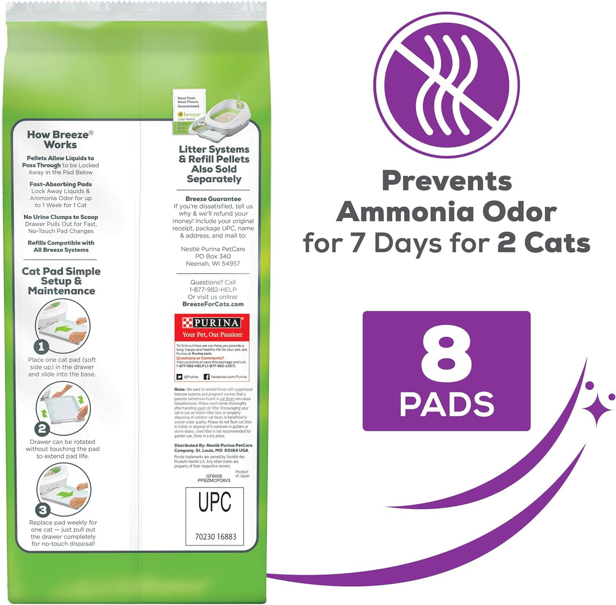 Pañales de Reemplazo Tidy Cats Breeze para Gatos Múltiples 8 ct.