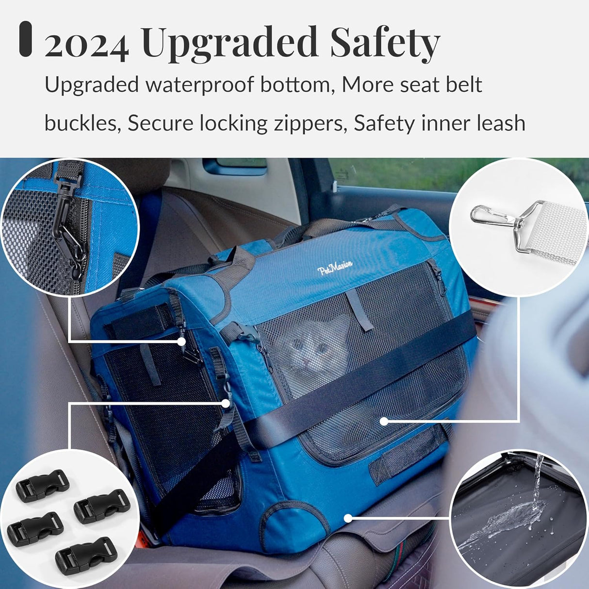 Transportín Extra Grande para 2 Gatos, Collapsible 24x16.5