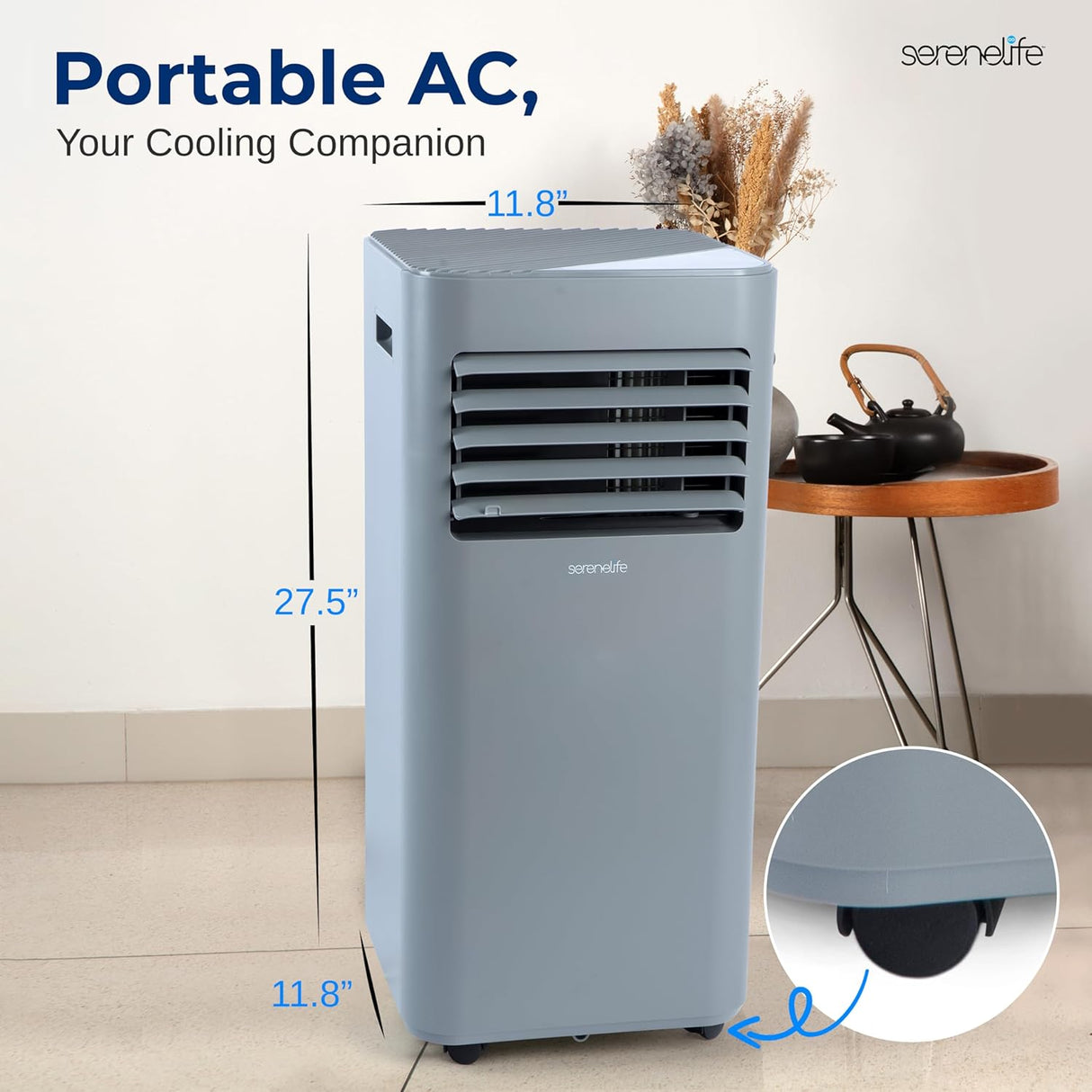 Aire acondicionado portátil SereneLife 8000 BTU 3 en 1, 300 ft²