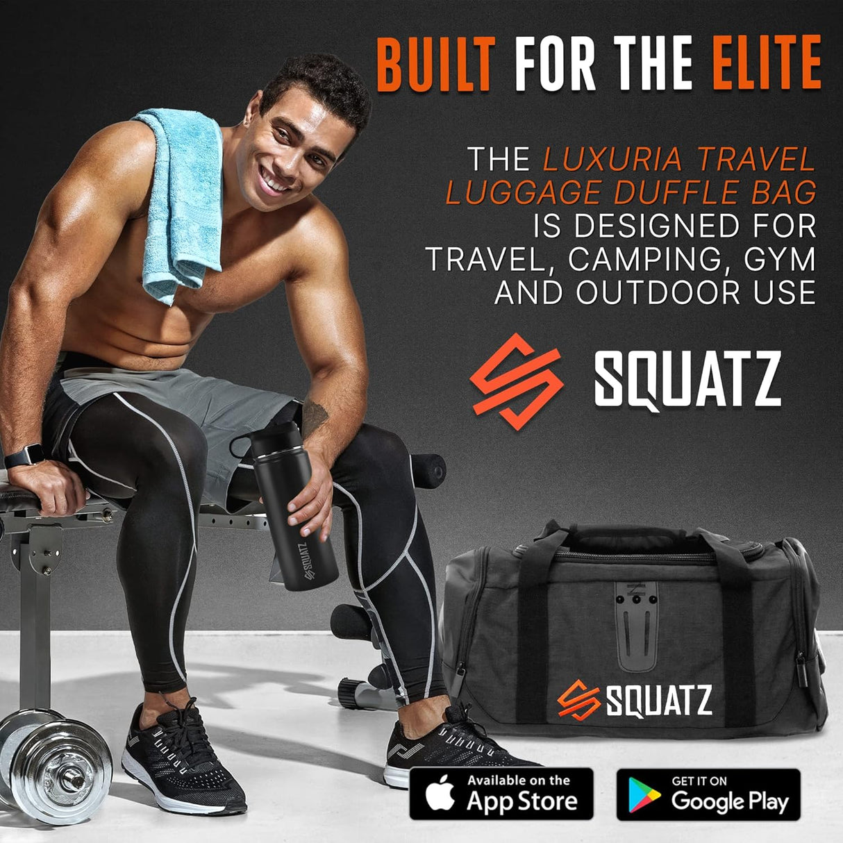 Mochila de lona SQUATZ, bolsa deportiva con correas extraíbles