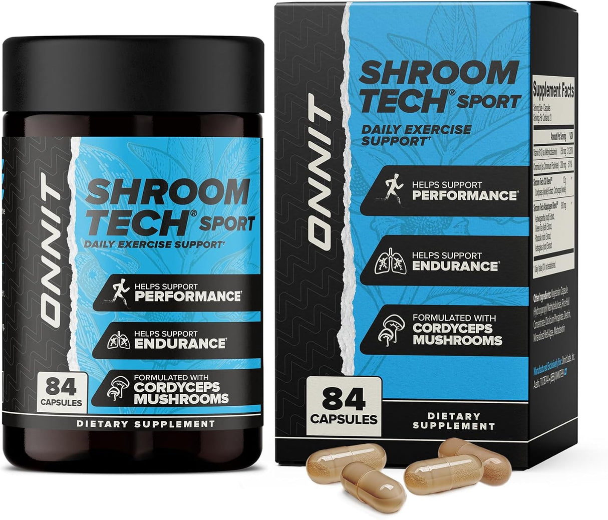 ONNIT Shroom Tech Sport Cápsulas, Energía Diaria, 84 unidades