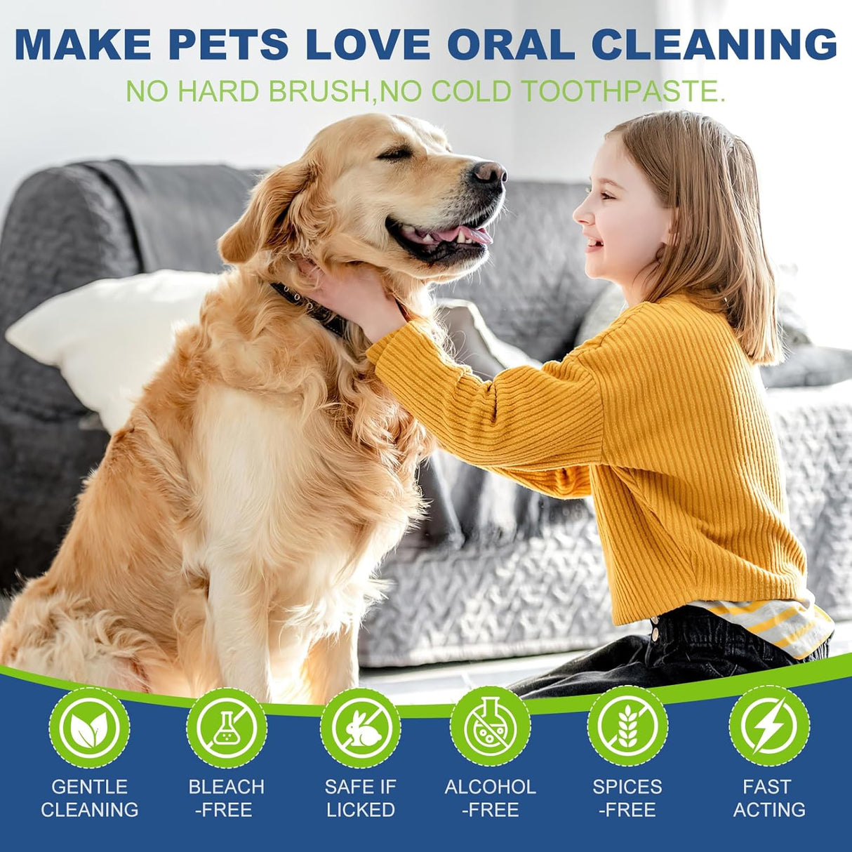 Toallitas Dentales para Perros y Gatos, Cuidado Oral 60 Cts