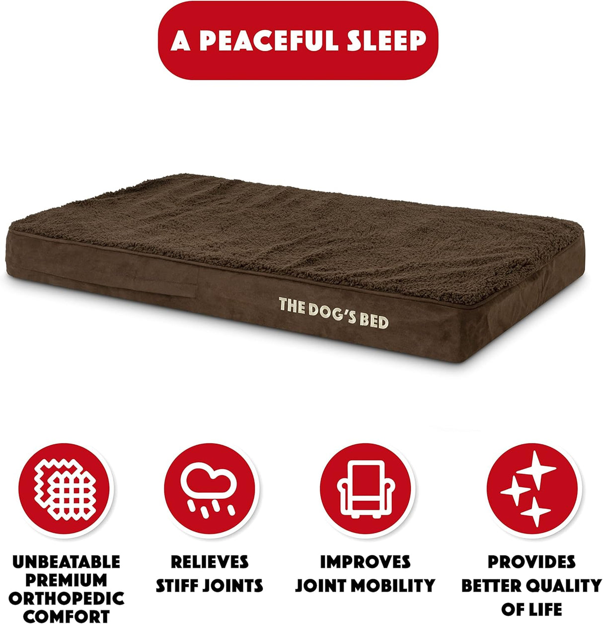 Cama ortopédica para perros, Dog's Bed, 40x25, memoria, lavable