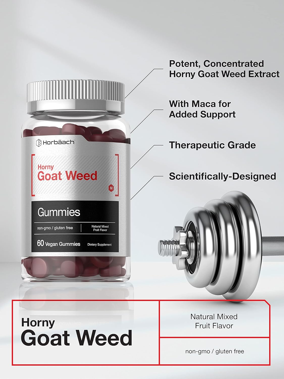 Suplemento Horbäach Horny Goat Weed Gummies 60 und vegano