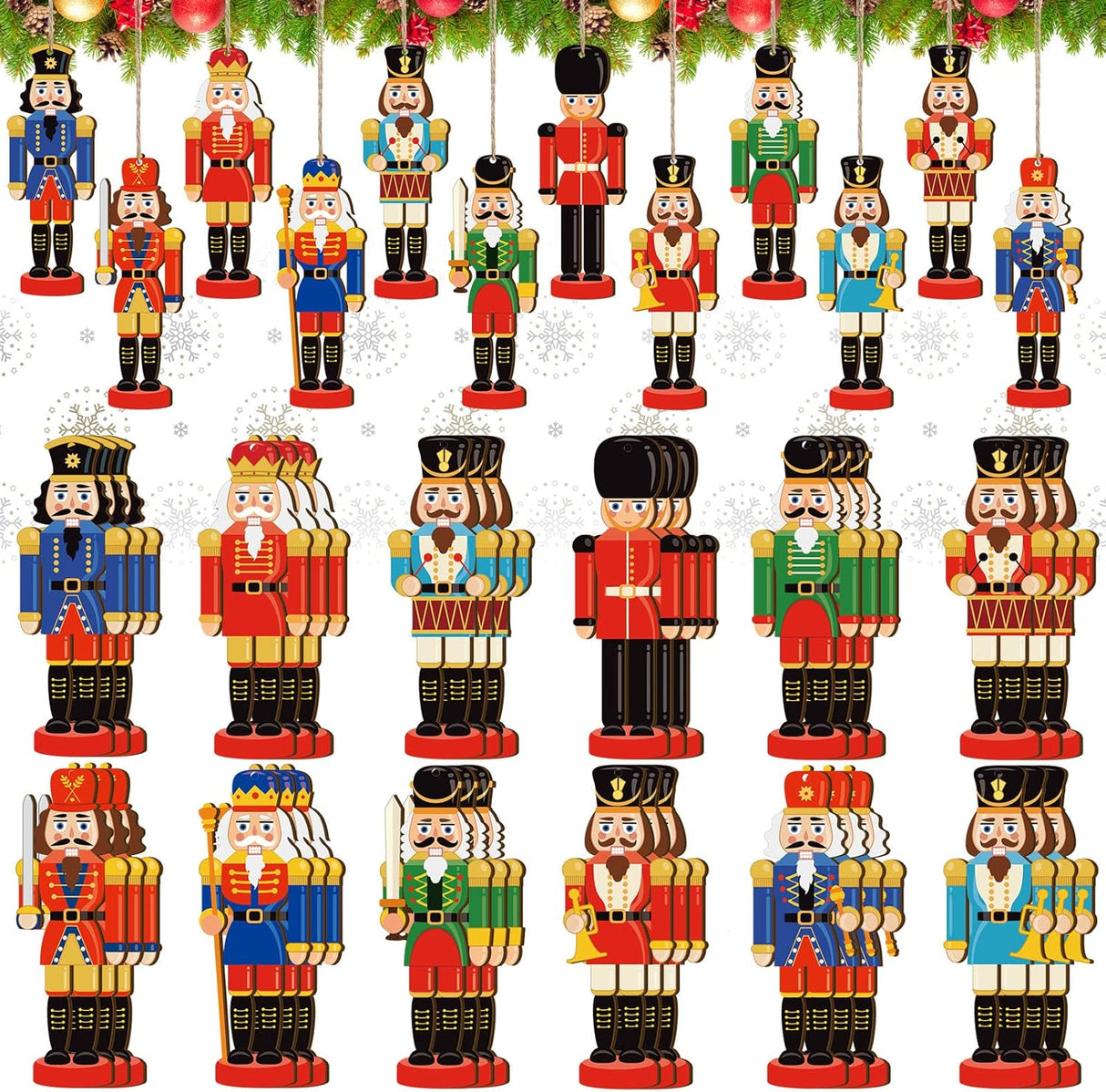 36 Piezas Adornos de Navidad Nutcrackers Miniatura Tradicional