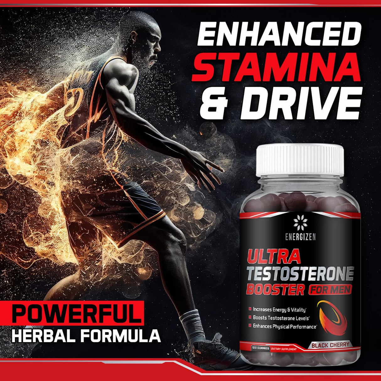 Energizen Potenciador de testosterona 8 en 1 para hombres