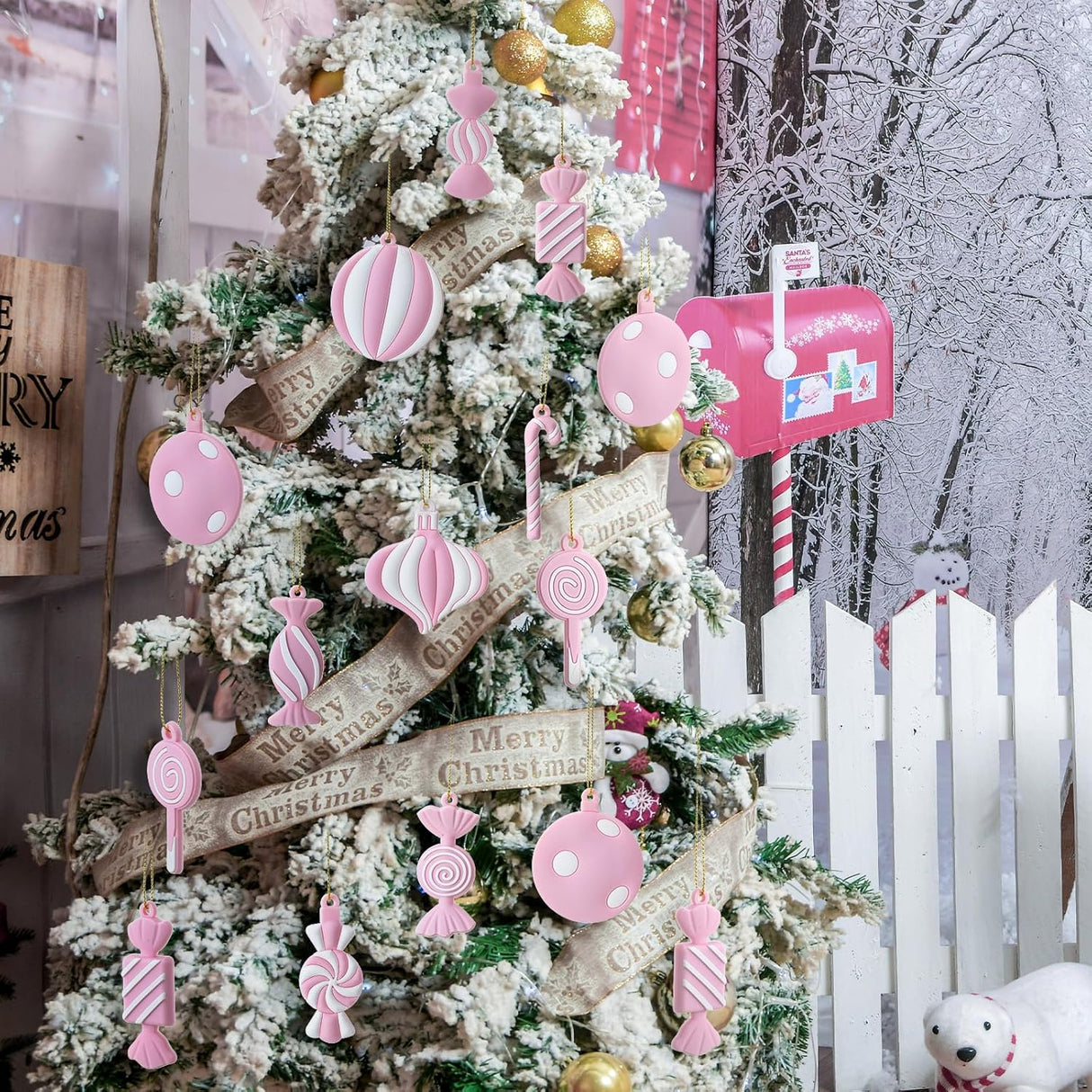 Adornos de Navidad Panelee, PVC, Lollipop, 20 piezas, modelo Xmas