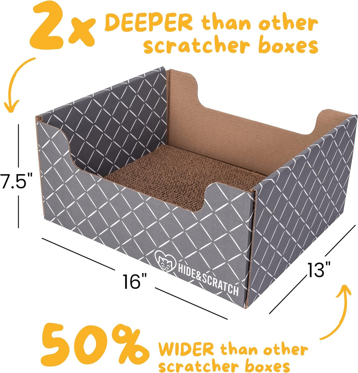 Caja rascadora y tumbona de cartón con almohadilla de gatos