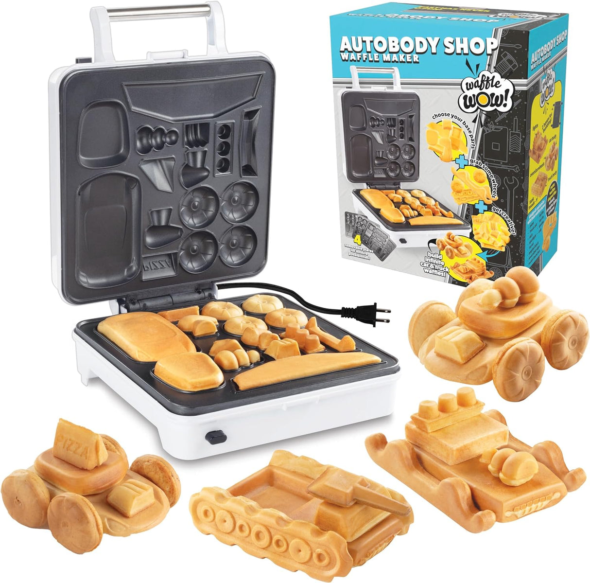 Waffle Maker Auto Body Shop - Placas Removibles y Antiadherente