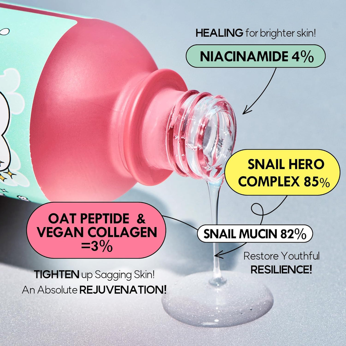 Suero Facial de Baba de Caracol 85% para Piel Sensible