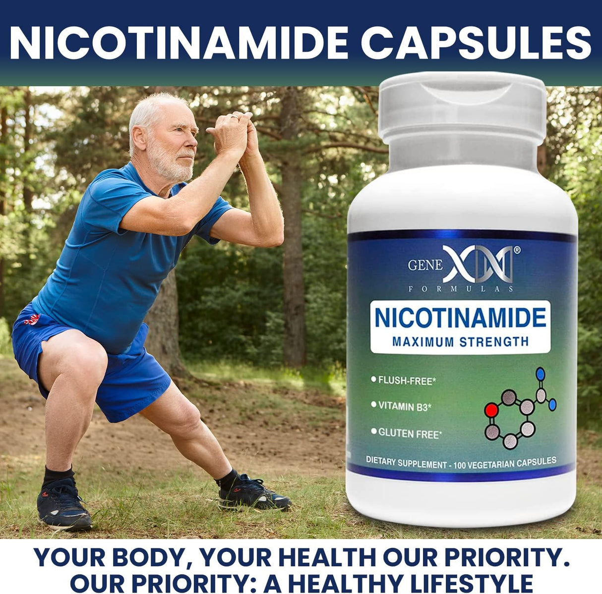 Suplemento Nicotinamida 500 mg no ribósido ni mononucleótido