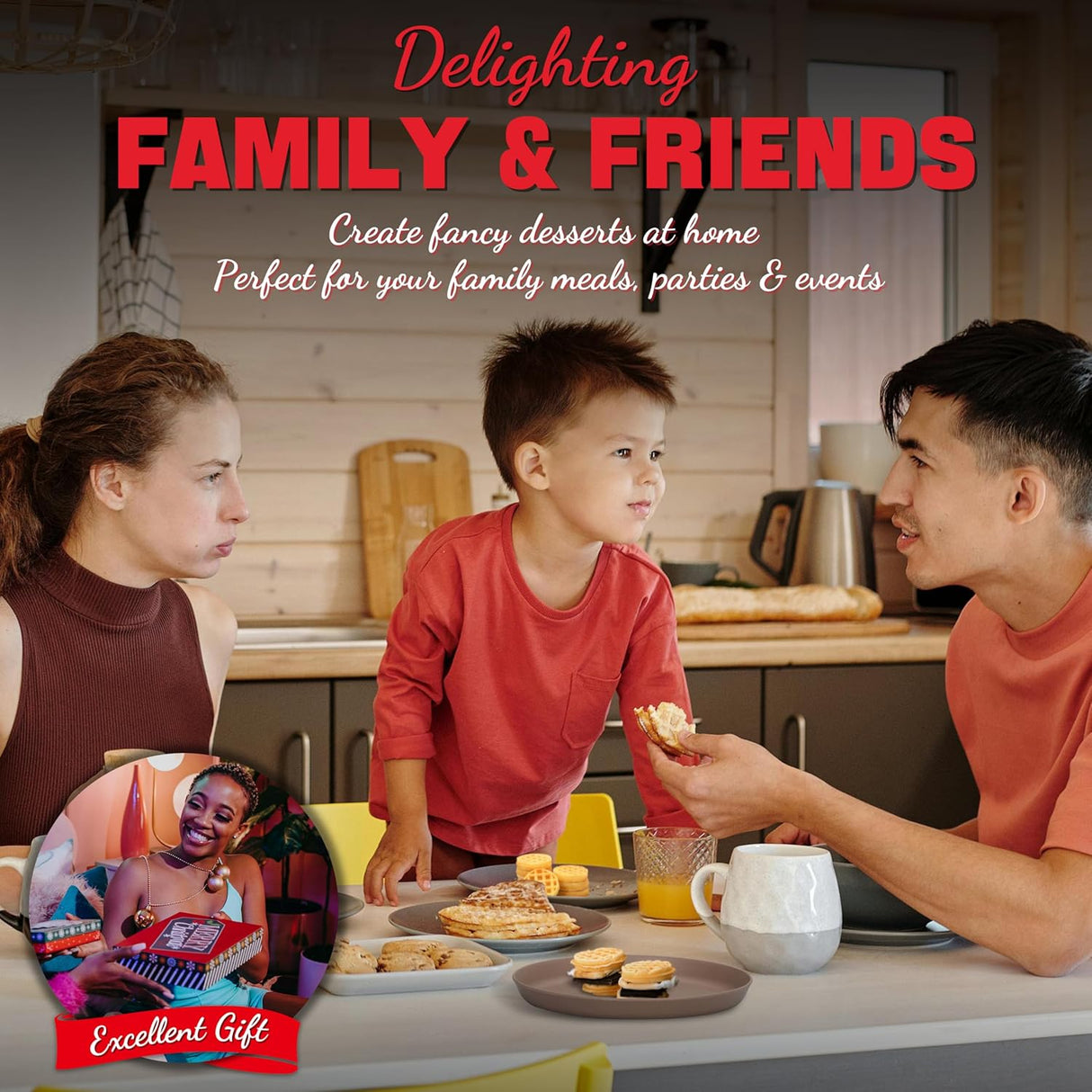 Mini Waffle Maker, Compact, Antiadherente, Modelo para Niños