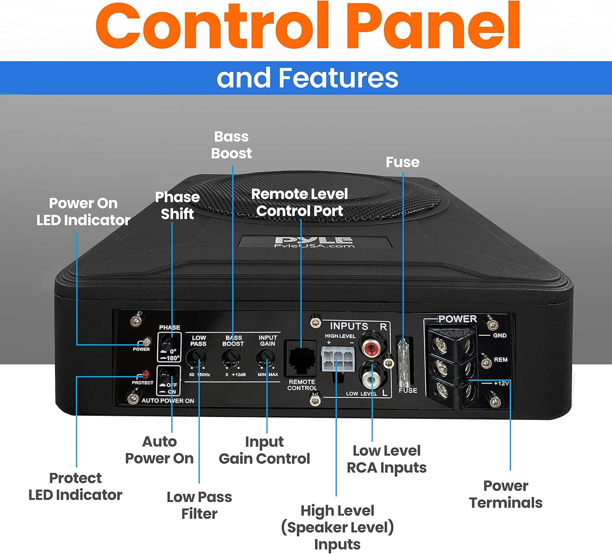 Sistema de subwoofer amplificado 8 pulgadas PYLE PLBX8A