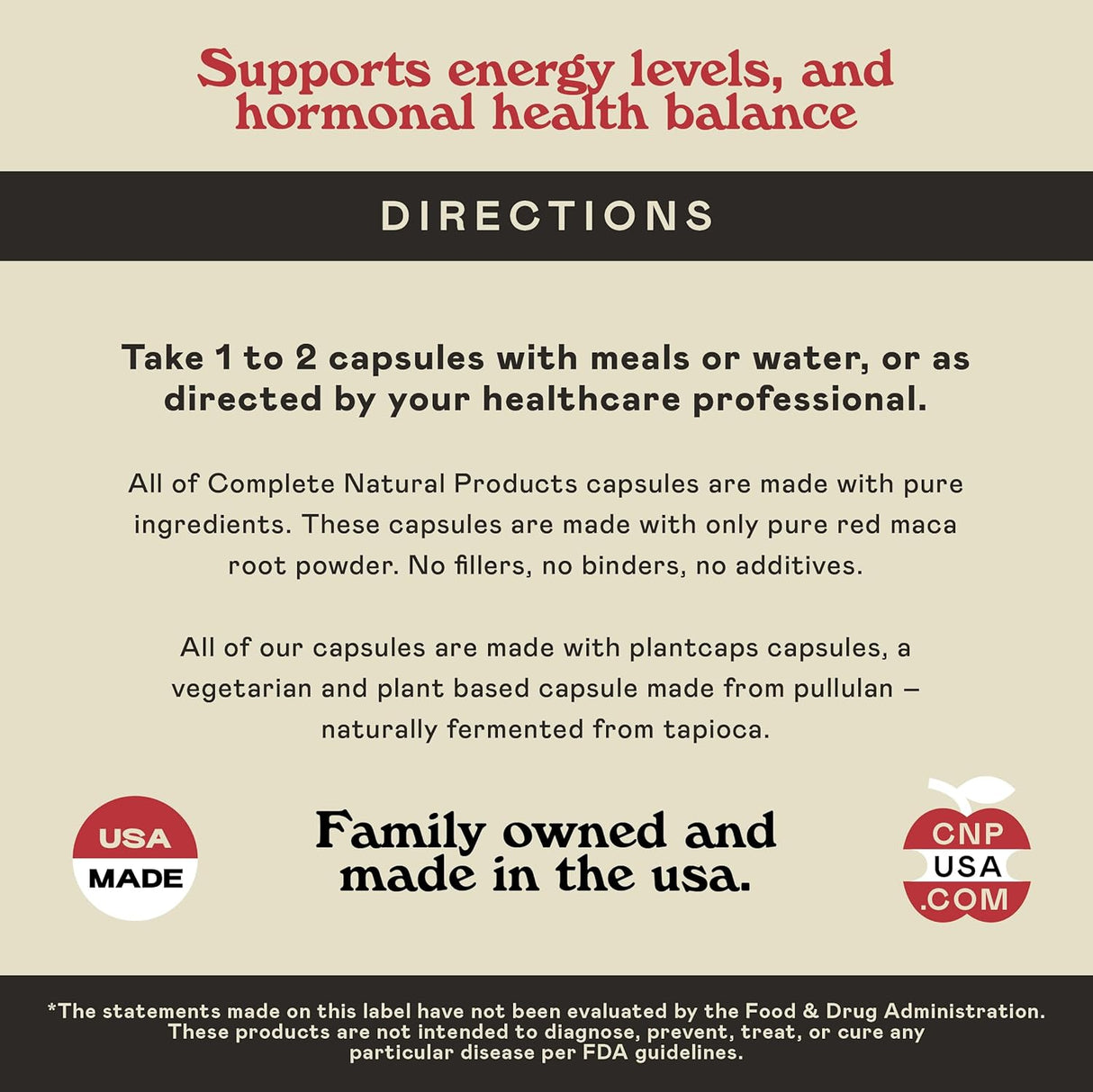 Capsulas de Maca Roja Orgánica - 800mg, 100 cápsulas, pura en polvo