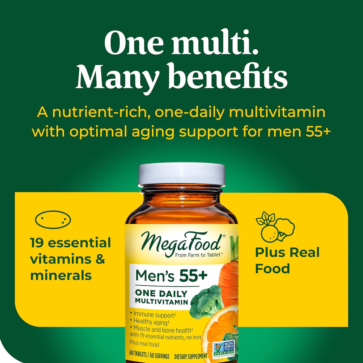 Suplemento Hombres 55+ Multivitamínico para hombres zinc