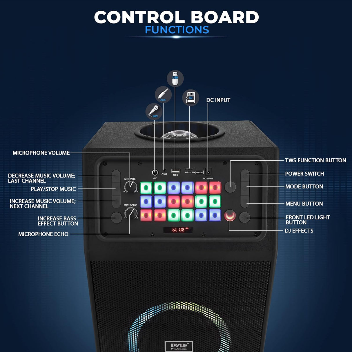 Parlante Portátil o altavoz PYLE-PRO PHP18DJT