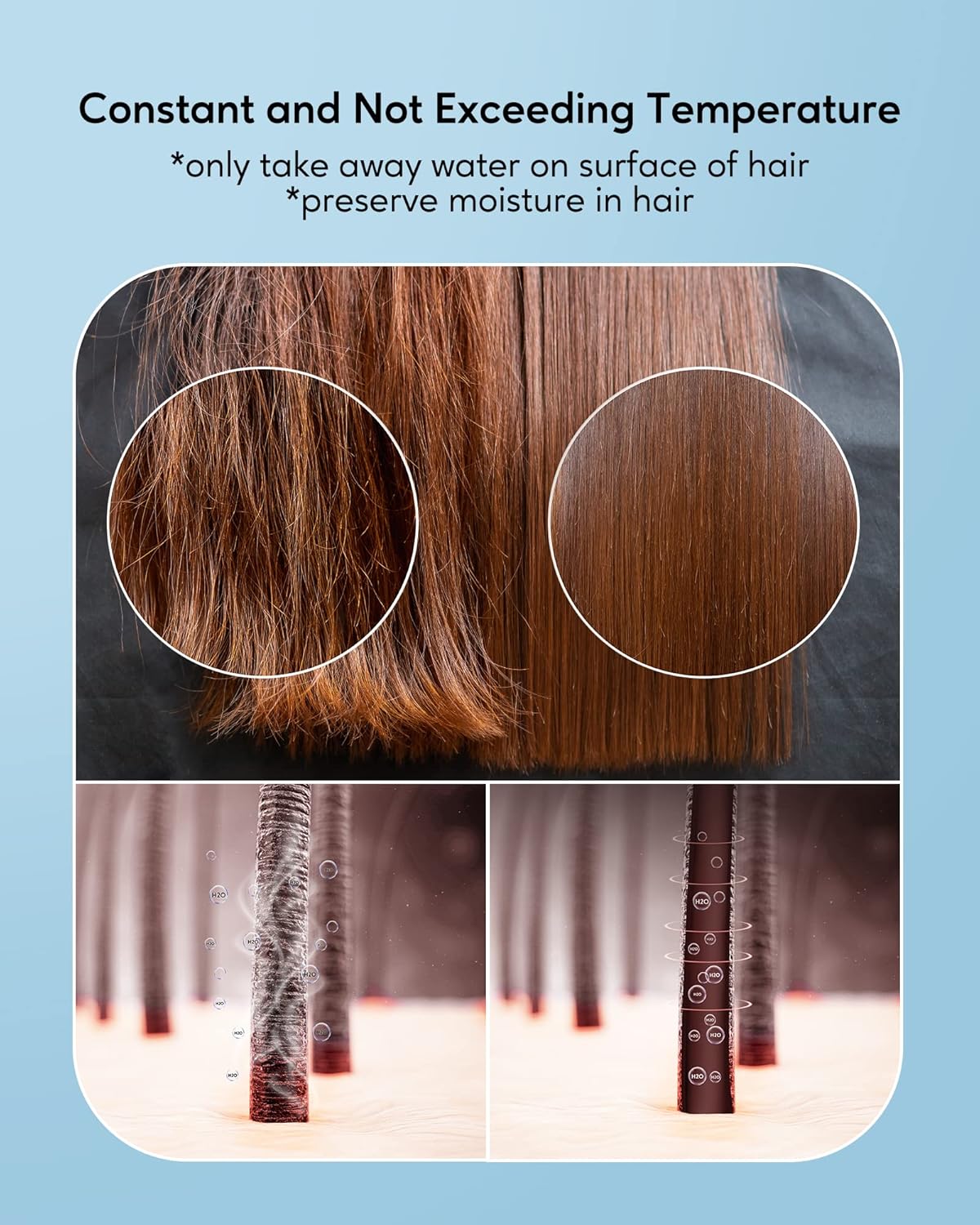 Secador de pelo iónico con difusor para cabello rizado