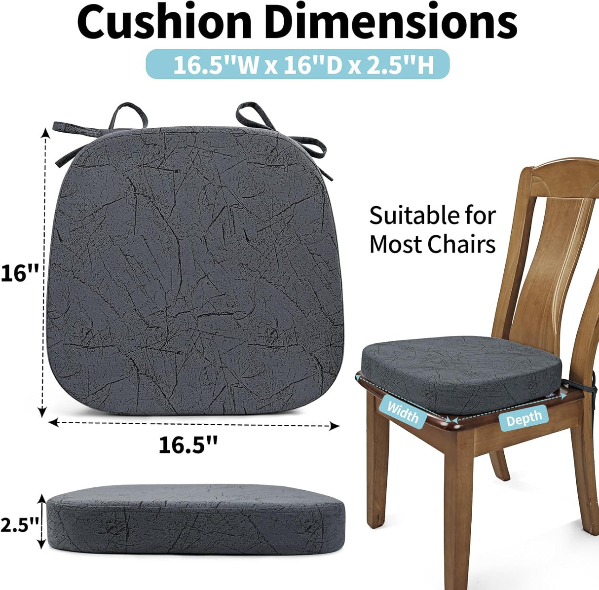 Cojines Vintage para Sillas de Comedor, Patrón Bush, 16.5” x 16”