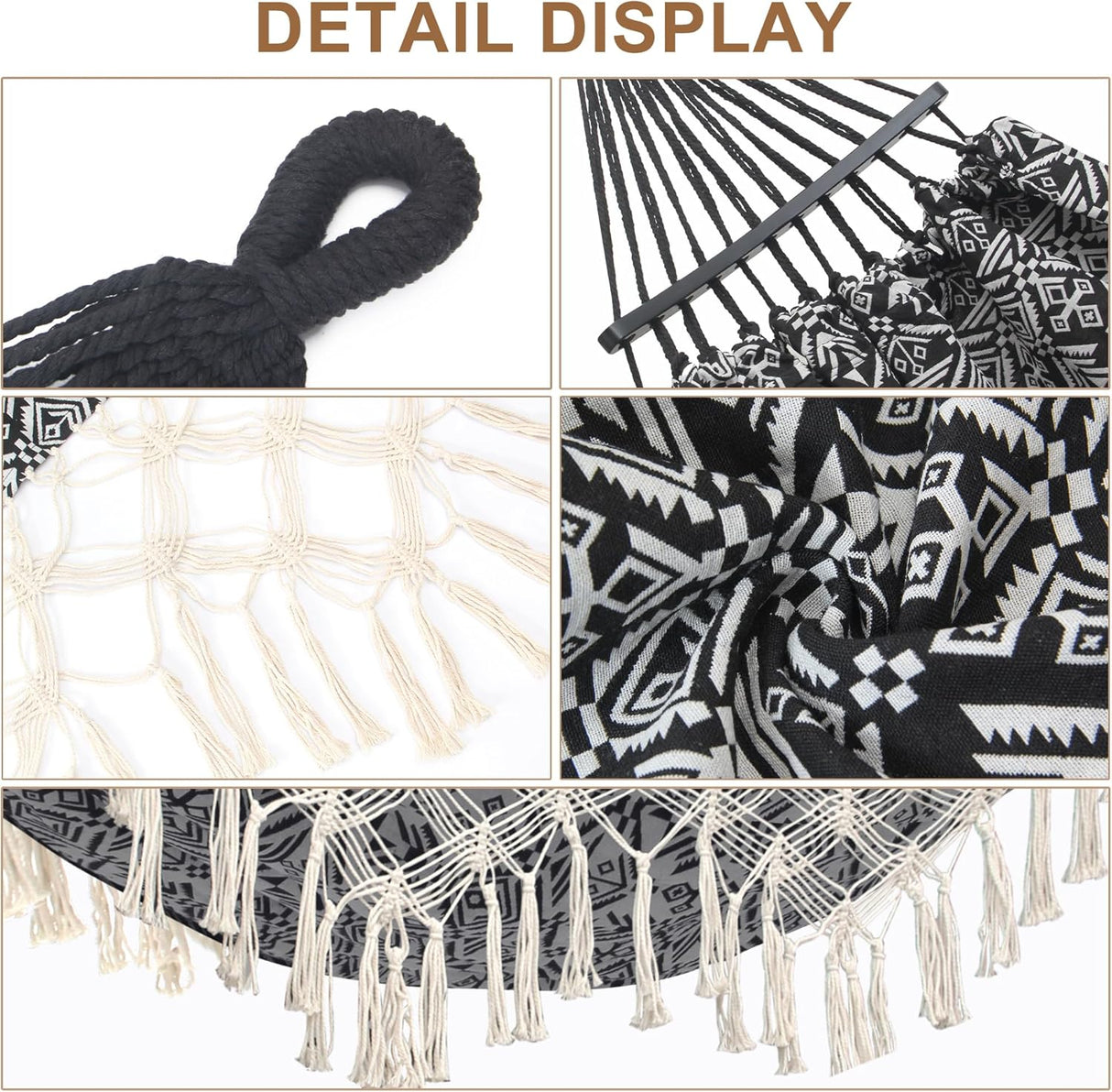 Hamaca de 2 Personas, con Almohada, Capacidad 450Lbs, Deluxe