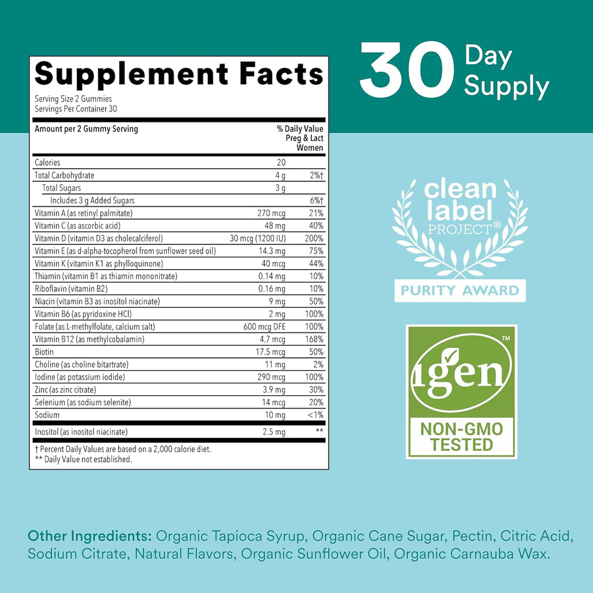 Gomitas Multivitamínicas Prenatales con Biotina y Zinc