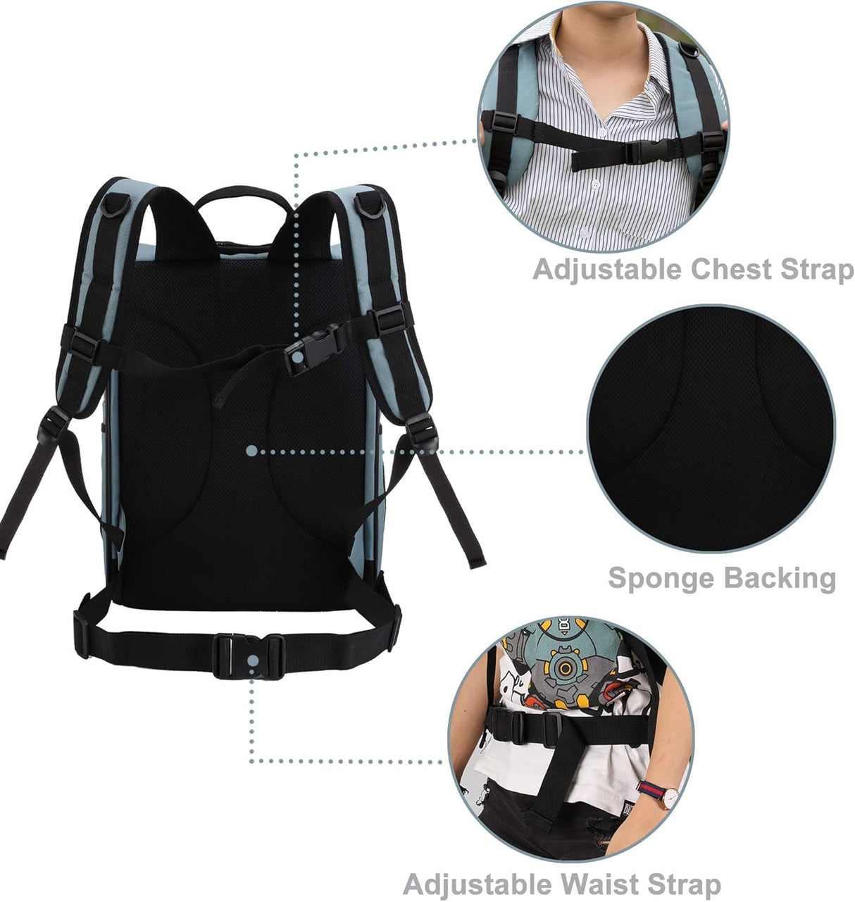 Mochila para transportat gatos azul