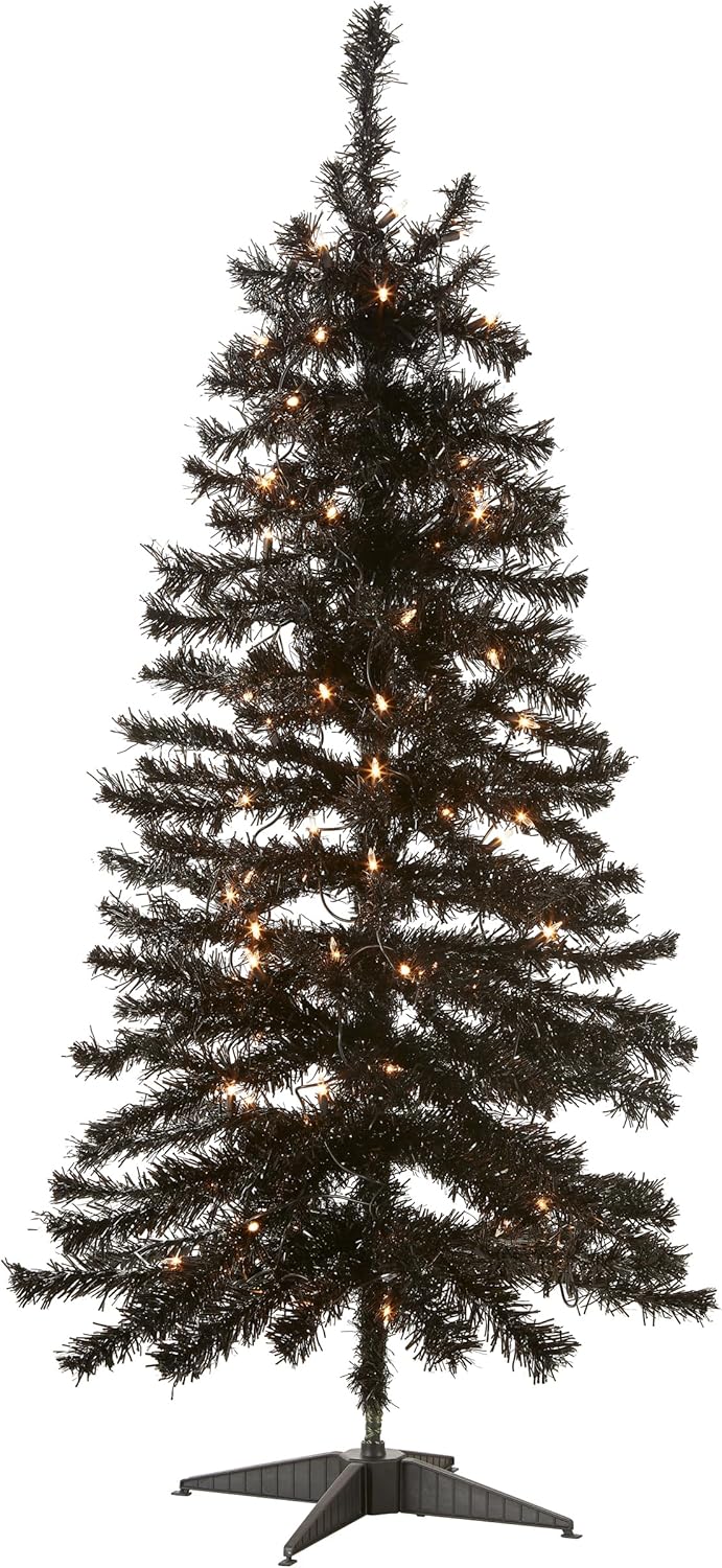 Árbol de Navidad artificial preiluminado con luces blancas, 4 ft