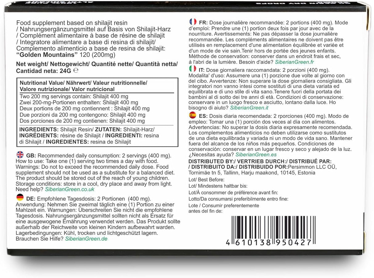 Shilajit Puro Premium Altai Montañas 120ml Certificado US