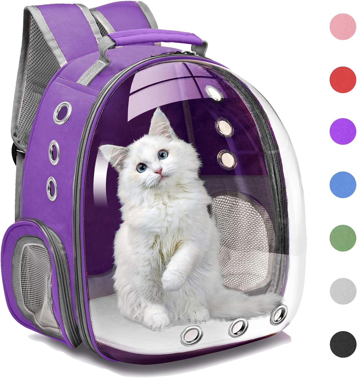 Mochila con capsula espacial para transportar gatos lila