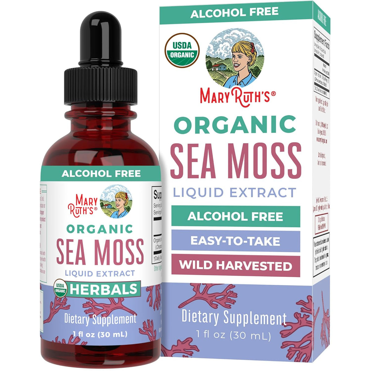 Suero de alga marina irlandesa MaryRuth Organics orgánico, sin azúcar