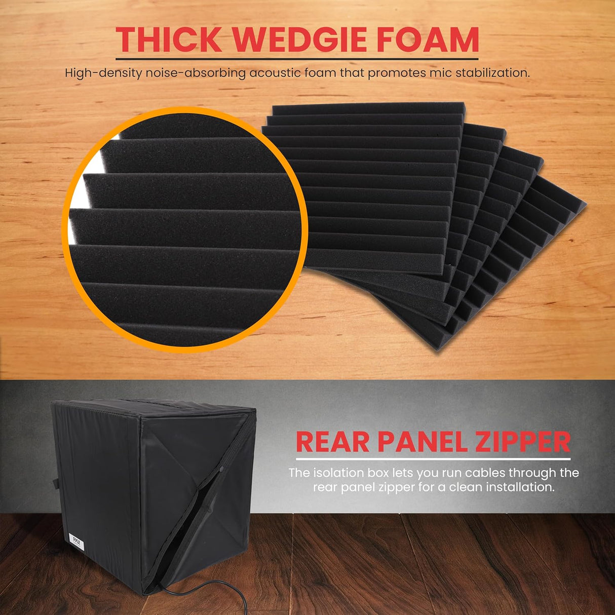 Caja de Aislamiento Acústico Pyle - Espuma para Micrófono