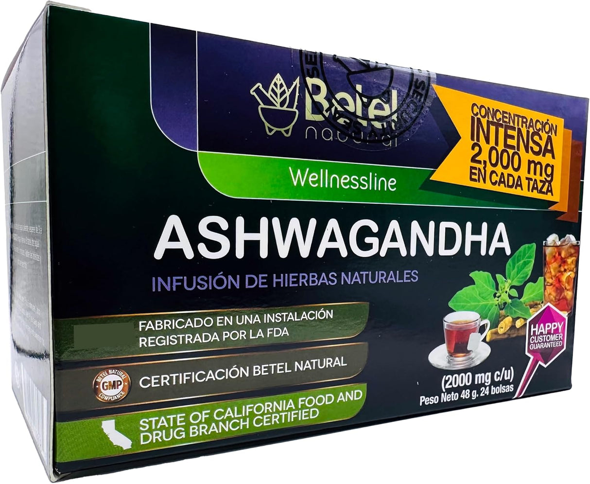 Té de Ashwagandha Natural Betel, 24 Bolsitas Relajantes